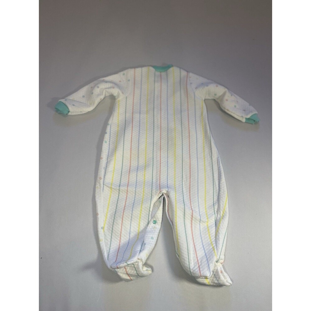 Vintage Carter’s Quilted Baby Sleeper One-Piece Pastel Stripe Footed - Picture 10 of 12